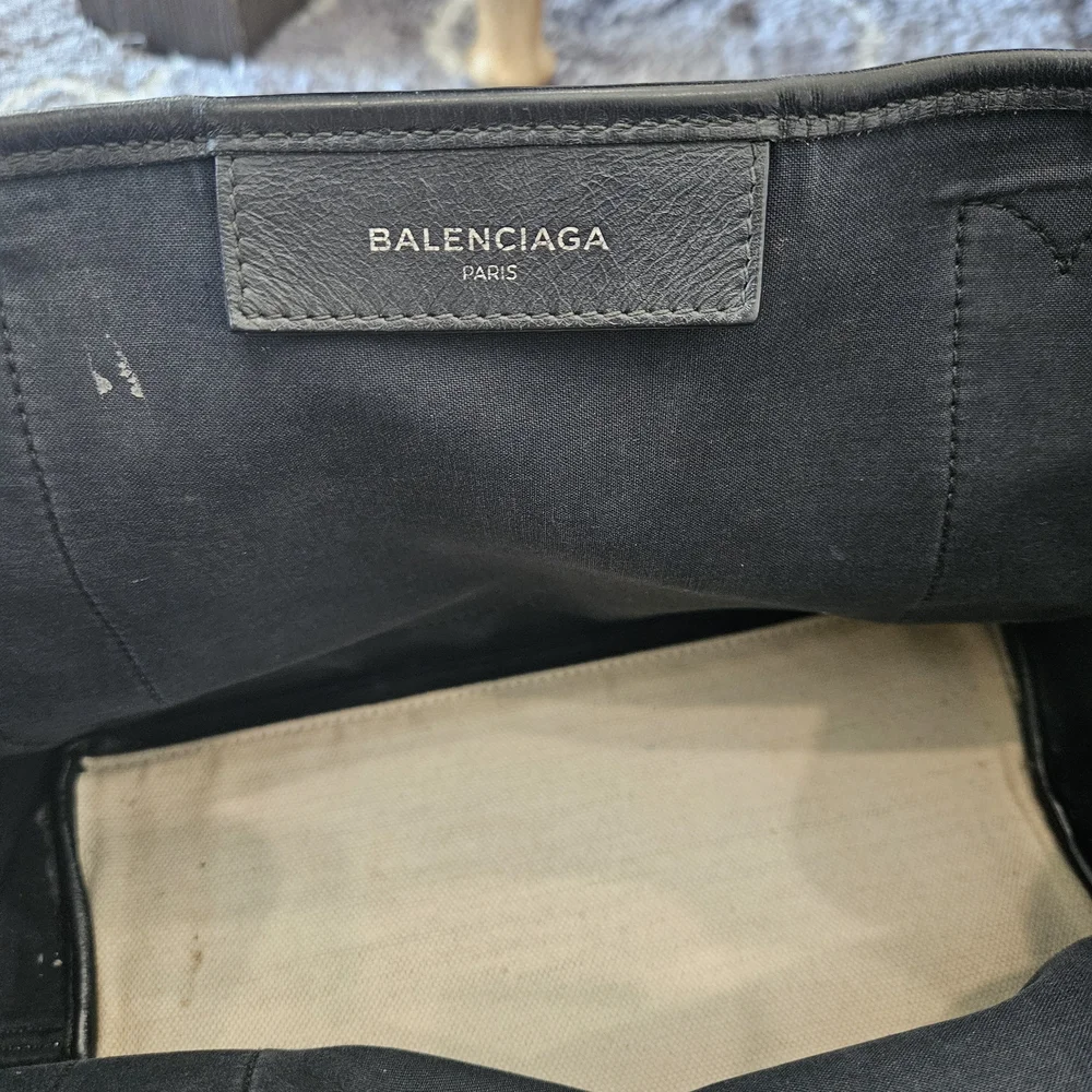 Balenciaga Canvas Tote with Zip Pouch - Cream & Black - Picture 10 of 12